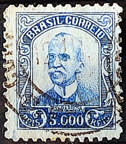 Selo Regular Cod RHM 309 Vovo Ruy Barbosa 5000 Reis Filigrana N 1936 Circulado 11