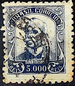 Selo Regular Cod RHM 309 Vovo Ruy Barbosa 5000 Reis Filigrana N 1936 Circulado 13