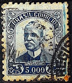 Selo Regular Cod RHM 309 Vovo Ruy Barbosa 5000 Reis Filigrana N 1936 Circulado 14