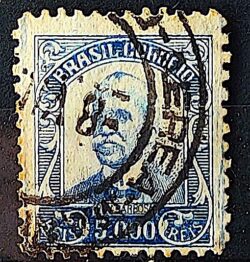 Selo Regular Cod RHM 309 Vovo Ruy Barbosa 5000 Reis Filigrana N 1936 Circulado 4