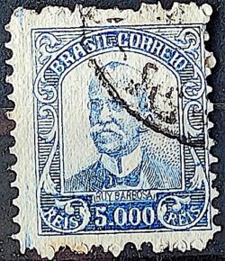 Selo Regular Cod RHM 309 Vovo Ruy Barbosa 5000 Reis Filigrana N 1936 Circulado 6