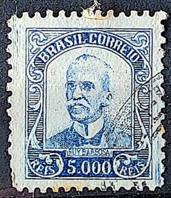 Selo Regular Cod RHM 309 Vovo Ruy Barbosa 5000 Reis Filigrana N 1936 Circulado 7