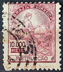 Selo Regular Cod RHM 310 Vovo Instrucao 10000 Reis Filigrana N 1936 Circulado 10