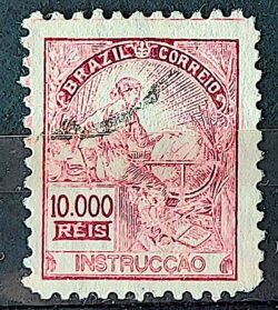 Selo Regular Cod RHM 310 Vovo Instrucao 10000 Reis Filigrana N 1936 Circulado 14