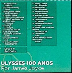 Vinheta Locais e Episodios do Selo Relacoes Diplomaticas Irlanda Literatura Ulysses James Joyce 2022