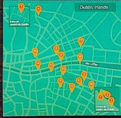 Vinheta Mapa do Selo Relacoes Diplomaticas Irlanda Literatura Ulysses James Joyce 2022