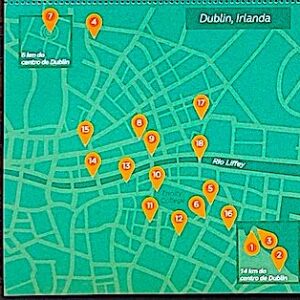 Vinheta Mapa do Selo Relacoes Diplomaticas Irlanda Literatura Ulysses James Joyce 2022