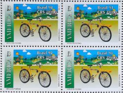 C 1885 Selo Veiculos Postais Bicicleta Servico Postal 1994 Quadra