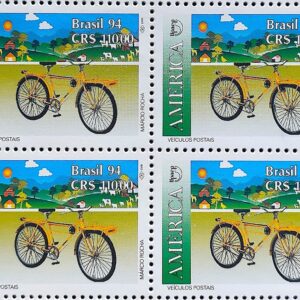 C 1885 Selo Veiculos Postais Bicicleta Servico Postal 1994 Quadra