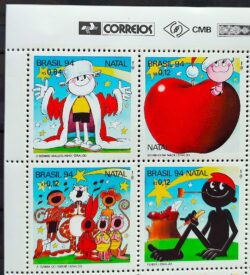 C 1928 Selo Ziraldo Menino Maluquinho Saci Perere Bichinho da Maca Natal Religiao 1994 Vinheta Correios