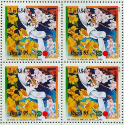 C 1942 Selo Amizade Brasil Japao Bandeira Flor Ipe 1995 Quadra