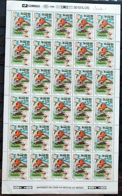 C 1963 Selo Lubrapex Ave Peixe Rio Tiete 1995 Folha