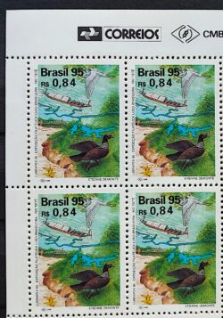 C 1964 Selo Lubrapex Barco Ave Peixe Rio Tiete 1995 Quadra Vinheta Correios