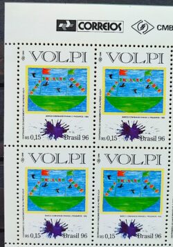 C 1988 Selo Centenario Alfredo Volpi Arte 1996 Quadra Vinheta Correios