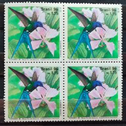 C 1995 Selo ESPAMER Beija Flor Passaro 1996 Quadra