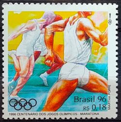 C 1996 Selo Centenario Olimpiada Atlanta 1996 Maratona