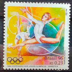 C 1997 Selo Centenario Olimpiada Atlanta 1996 Ginastica
