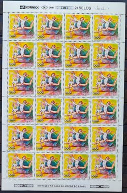 C 1997 Selo Centenario Olimpiada Atlanta 1996 Ginastica Folha