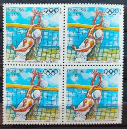 C 1998 Selo Centenario Olimpiada Atlanta 1996 Volei Quadra