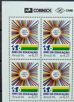 C 2004 Selo Ano da Educacao 1996 Quadra Vinheta Correios