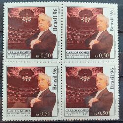 C 2006 Selo Centenario Carlos Gomes Musica 1996 Quadra