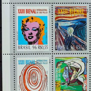 C 2014 Selo Bienal Internacional de Sao Paulo Wahro Munch Bourgeois Picasso 1996 Serie Completa Vinheta Correios