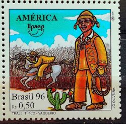 C 2018 Selo Upaep Trajes Tipicos Vaqueiro Cavalo Cacto Chapeu 1996