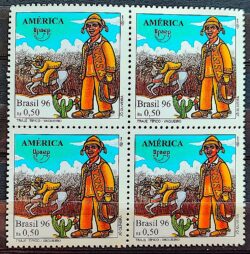 C 2018 Selo Upaep Trajes Tipicos Vaqueiro Cavalo Cacto Chapeu 1996 Quadra