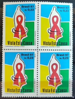C 2028 Selo Campanha Contra a Aids Saude 1997 Quadra