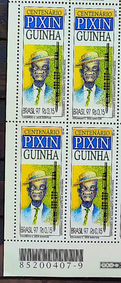 C 2031 Selo Centenario Pixinguinha Musica 1997 Quadra Codigo de Barras