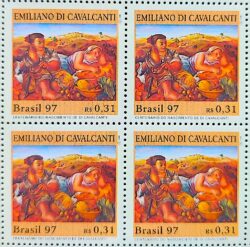 C 2042 Selo Emiliano Di Cavalcanti Ciganos Arte 1997 Quadra