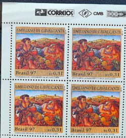 C 2042 Selo Emiliano Di Cavalcanti Ciganos Arte 1997 Quadra Vinheta Correios