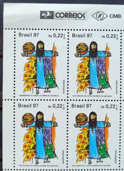 C 2045 Selo Centenario Guerra dos Canudos Antonio Conselheiro Religiao Militar 1997 Quadra Vinheta Correios