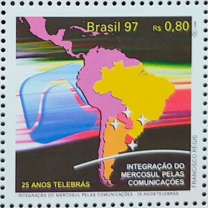C 2046 Selo Integracao Mercosul Comunicacao Telebras Mapa 1997