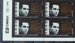 C 2047 Selo Compositores Brasileiros Piano Musica Lorenzo Fernadez 1997 Quadra Vinheta Correios