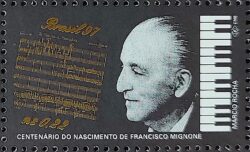 C 2048 Selo Compositores Brasileiros Piano Musica Francisco Mignone 1997