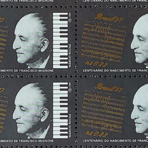 C 2048 Selo Compositores Brasileiros Piano Musica Francisco Mignone 1997 Quadra
