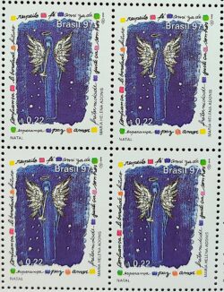 C 2050 Selo de Natal Anjo Religiao 1997 Quadra