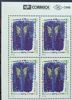 C 2050 Selo de Natal Anjo Religiao 1997 Quadra Vinheta Correios