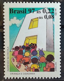 C 2053 Selo Crianca e Cidadania Direito Justica Escola Educacao 1997 Vinheta Ayrton Senna Senninha