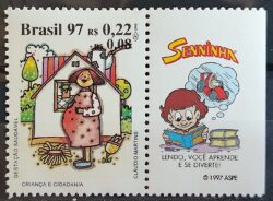 C 2054 Selo Crianca e Cidadania Direito Justica Mae Mulher 1997 Vinheta Ayrton Senna Senninha Livro Educacao