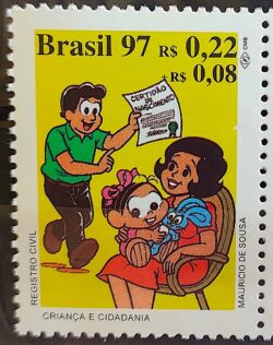 C 2058 Selo Crianca e Cidadania Direito Justica Registro Civil Monica 1997