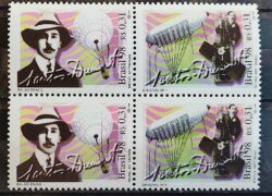 C 2143 Selo Santos Dumont Aviao Aviacao Balao 1998 Serie Completa Quadra