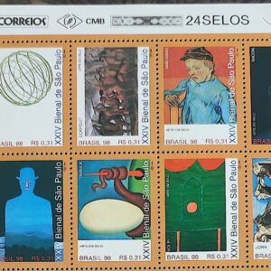C 2159 Selo Bienal de Sao Paulo Van Gogh Arte 1998 Serie Completa Vinheta Correios