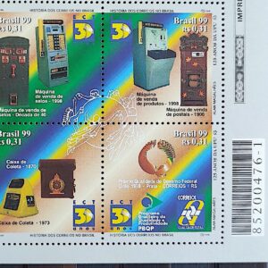C 2188 Selo Historia dos Correios Caixas Postais Servico Postal 1999 Codigo de Barras