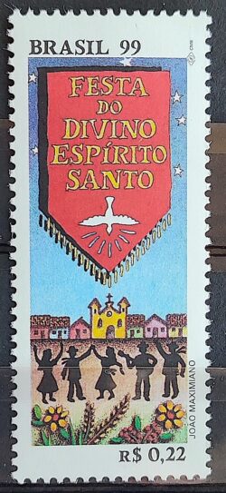 C 2197 Selo Festa do Divino Espirito Santo Igreja Religiao 1999
