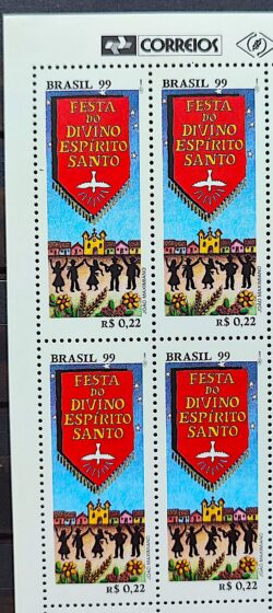 C 2197 Selo Festa do Divino Espirito Santo Igreja Religiao 1999 Quadra Vinheta Correios