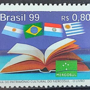 C 2220 Selo Dia do Patrimonio Cultural do Mercosul Livro Bandeira 1999