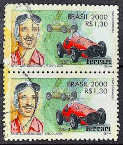 C 2345 Selo Automobilismo Chico Landi Formula 1 Carro Ferrari 2000 Circulado 1 Par