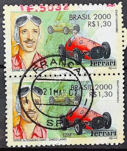 C 2345 Selo Automobilismo Chico Landi Formula 1 Carro Ferrari 2000 Circulado 2 Par